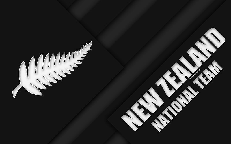 New Zealand national football team material design, emblem, Oceania, black abstraction, Oceania Football Confederation, OFC, logo, football, New Zealand, coat of arms, HD wallpaper