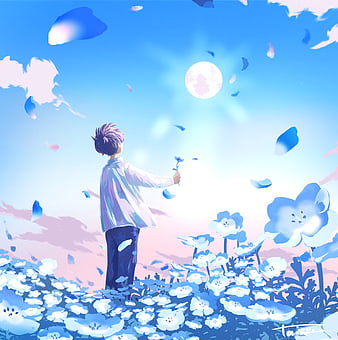 Anime fly boys flower sky clouds wallpaper, 2800x1865, 648652