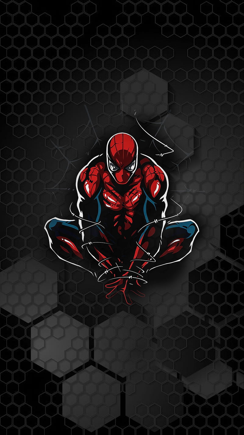 Spiderman AMOLED, black, wall, HD phone wallpaper | Peakpx