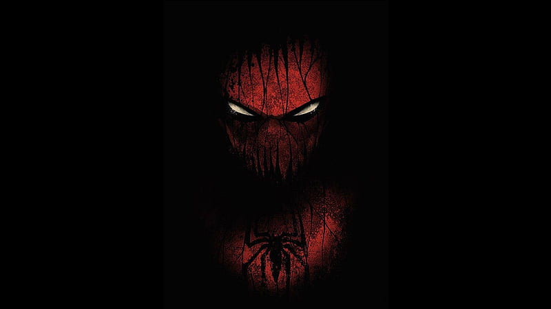 Red Spider Face Mask In Black Background Badass, HD wallpaper