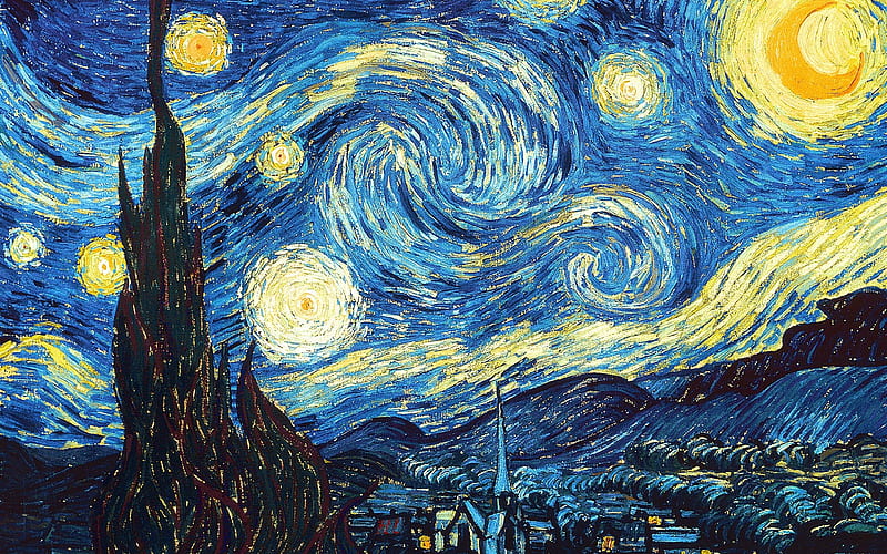 Night, Painting, Artistic, Vincent Van Gogh, HD wallpaper