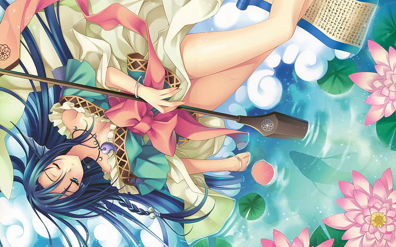 Relaxing Water, hair, water, girl, anime, eyes, relaxing, blue, HD wallpaper  | Peakpx