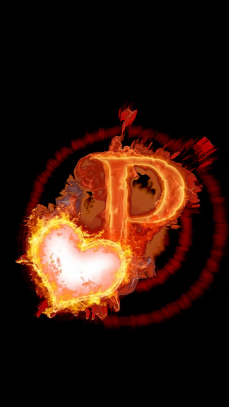 Letter P Burning 3D, HD phone wallpaper