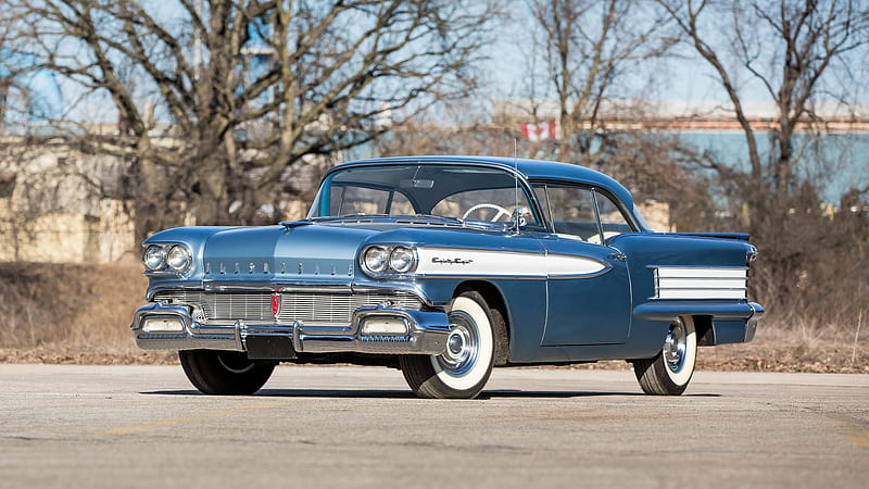1958-Oldsmobile-88, Classic, Whitewalls, GM, Blue, HD wallpaper