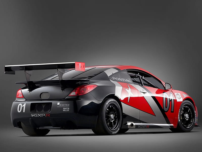 pontiac race car, red, race modified, black, black alloys, silver, HD wallpaper