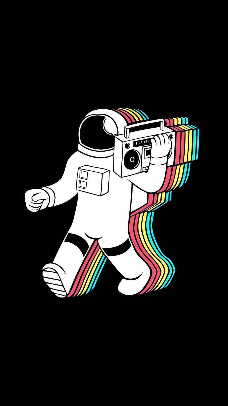 Retronaut, 80s, aesthetic, animated, space, music, love, HD phone wallpaper