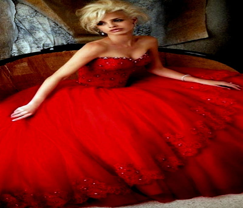 Vestido rojo en bola de navidad, rojo, bola, mujer, navidad, vestido,  rubia, Fondo de pantalla HD | Peakpx