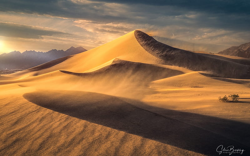 Sandstorm in Death Valley, USA, desert, dunes, America, storm, sand, HD wallpaper