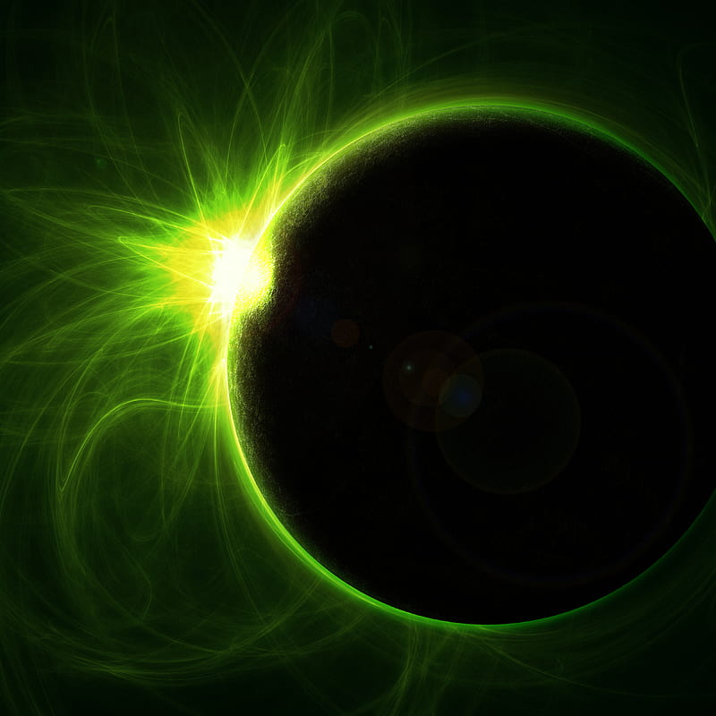 ball, planet, shroud, glow, green, HD phone wallpaper