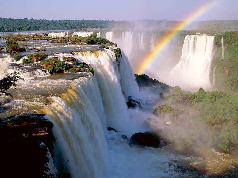 Devils Throat Waterfalls in Brazil, nature, forces of nature, waterfalls, brazil, HD wallpaper