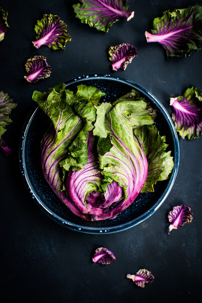 purple and green vegetable in black bowl, HD phone wallpaper