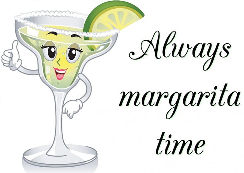 Margarita time, cute, margarita, summer, drink, fun, cartoon, HD wallpaper