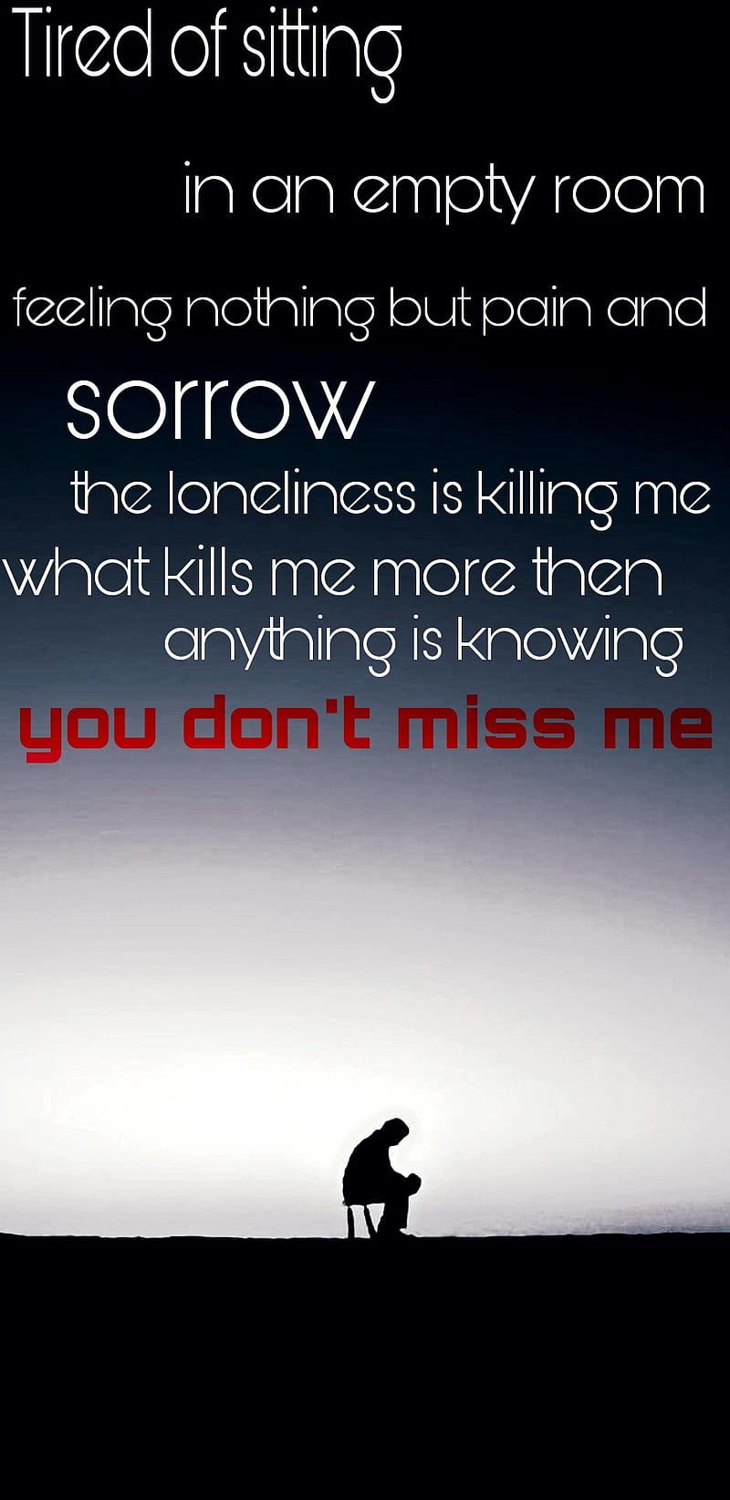 You dont miss me, empty, loneliness, pain, sorrow, HD phone wallpaper