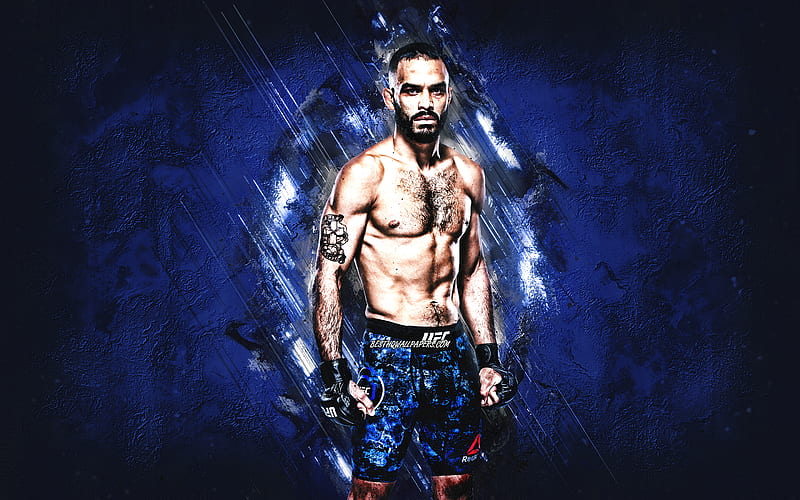 Rob Font, MMA, UFC, American fighter, blue stone background, Rob Font art, Ultimate Fighting Championship, HD wallpaper