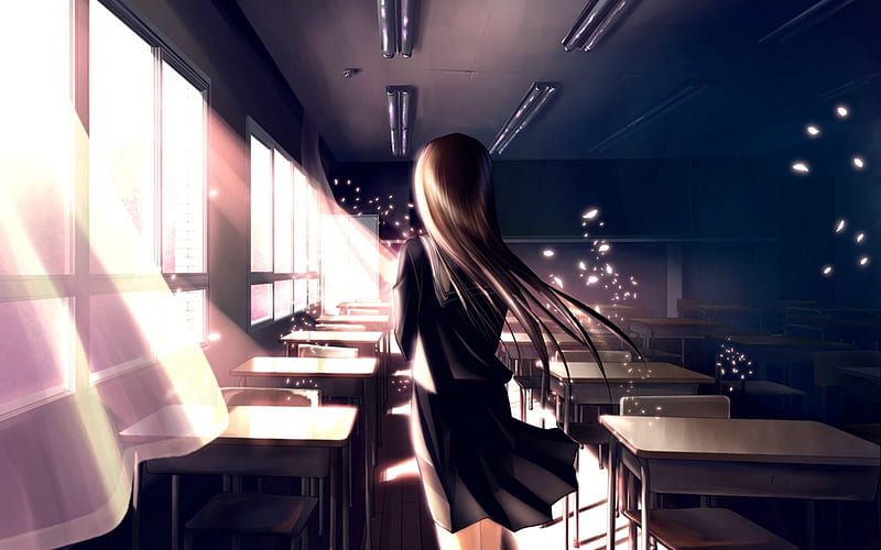 Anime School Girl, anime, anime-girl, HD wallpaper