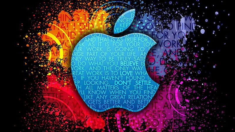 Blue Apple With Words Technology MacBook, HD wallpaper