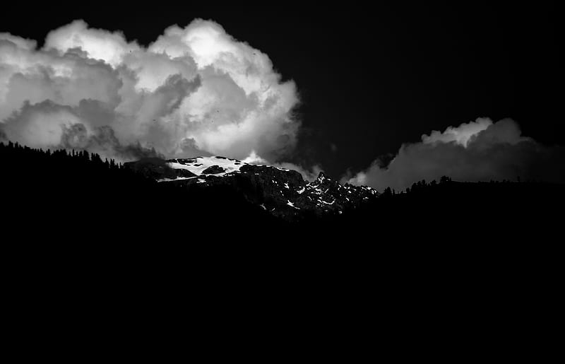 Snow amoled, amoled, black and white, lava, lightning, mountains, night,  oled, HD wallpaper | Peakpx
