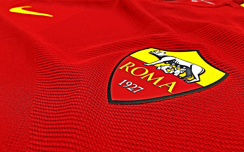 AS Roma, fabric logo, Serie A, uniform, Italian football club, soccer, Roma FC, football, Rome, Italy, HD wallpaper
