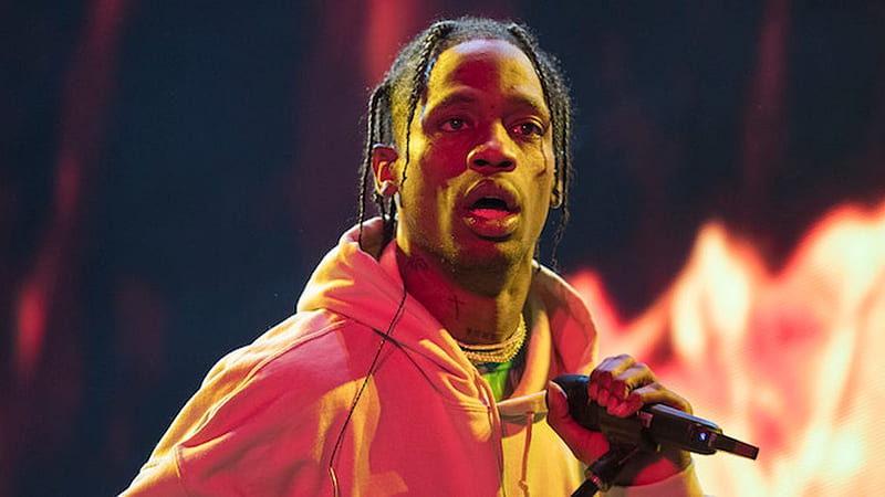 Travis Scott With Mike Is Wearing Jerkin Standing In Fire Background Travis Scott, HD wallpaper Travis Scott With Mike Is Wearing Jerkin Standing In Fire Background Travis Scott, HD wallpaper
