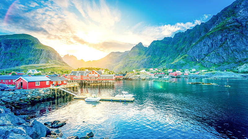 Lofoten Norway Lake, lake, nature, beautiful-places, world, HD wallpaper