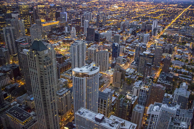 aerial view graphy of city skyline, HD wallpaper