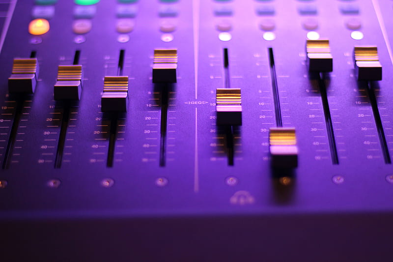 closeup of audio mixer, HD wallpaper