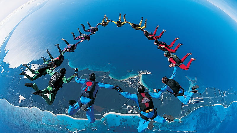 Skydiving-outdoor sports, HD wallpaper