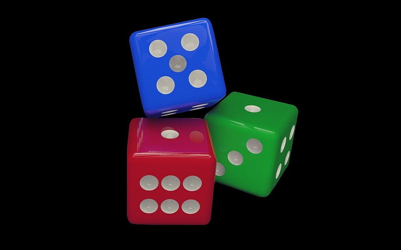 Roll the Dice, colors, black, stacked, dice, HD wallpaper