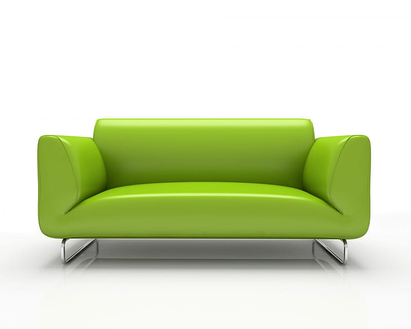 Green Furniture !!!, furniture, 3d-art, green, white, abstract, HD wallpaper