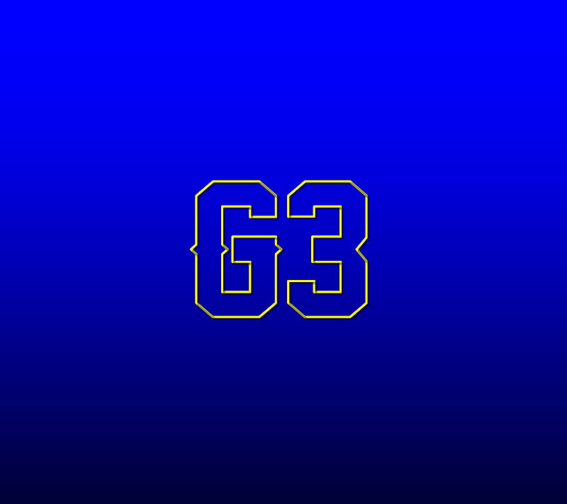 three, blue, gold, sign, HD wallpaper