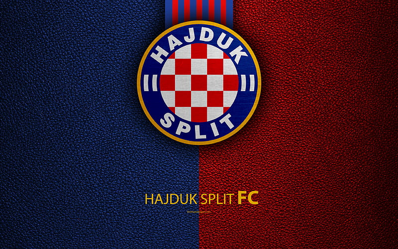 Coat of arms FC Hajduk, Split, Croatia, on a concrete background