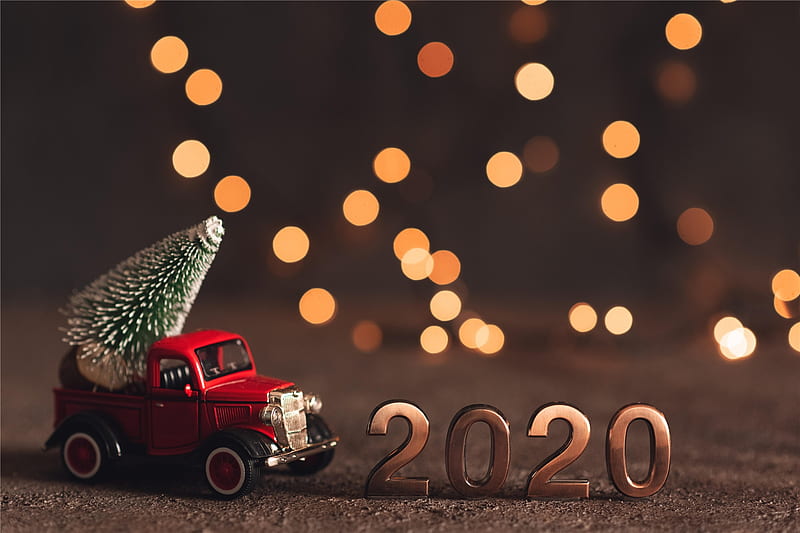 Happy New Year!, car, red, tree, christmas, craciun, 2020, new year, HD  wallpaper | Peakpx