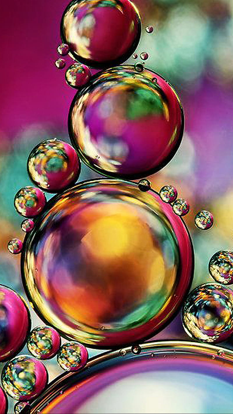 Bubbles, bubble, color, green, pink, red, water, HD phone wallpaper | Peakpx
