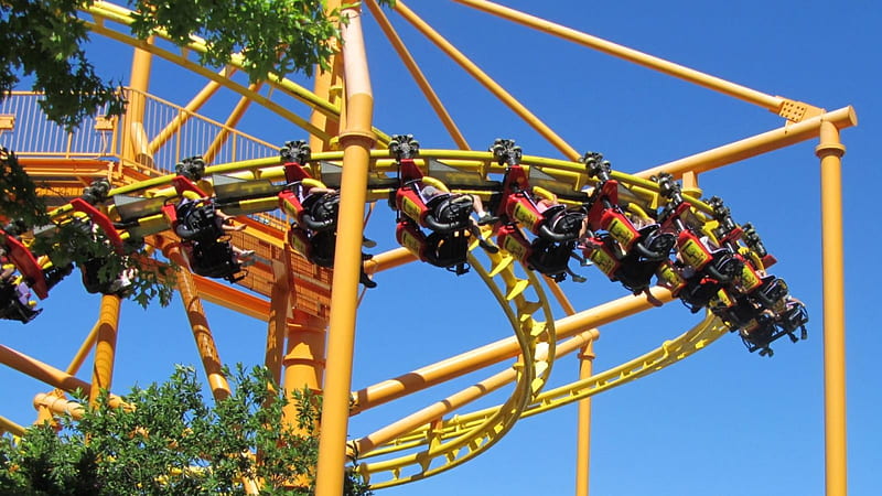 Flying High, Kings Island 2014, fun, Amusement park ride, roller coaster, HD wallpaper