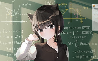 Cool Charming Anime Girl Black Hair Stock Illustration 2338627123