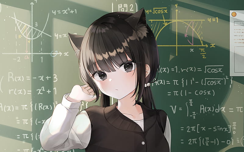 Cute aesthetic anime profile picture with a catgirl