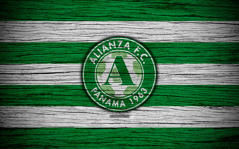 Alianza FC LPF, soccer, Liga Panamena, logo, football club, Panama, Alianza, wooden texture, FC Alianza, HD wallpaper