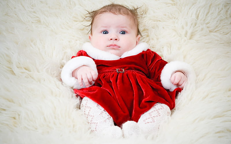 Adorable cute baby girl-2016 Christmas, HD wallpaper