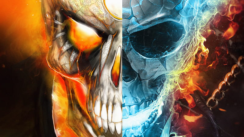 Ghost Rider Fire And Water, ghost-rider, superheroes, HD wallpaper