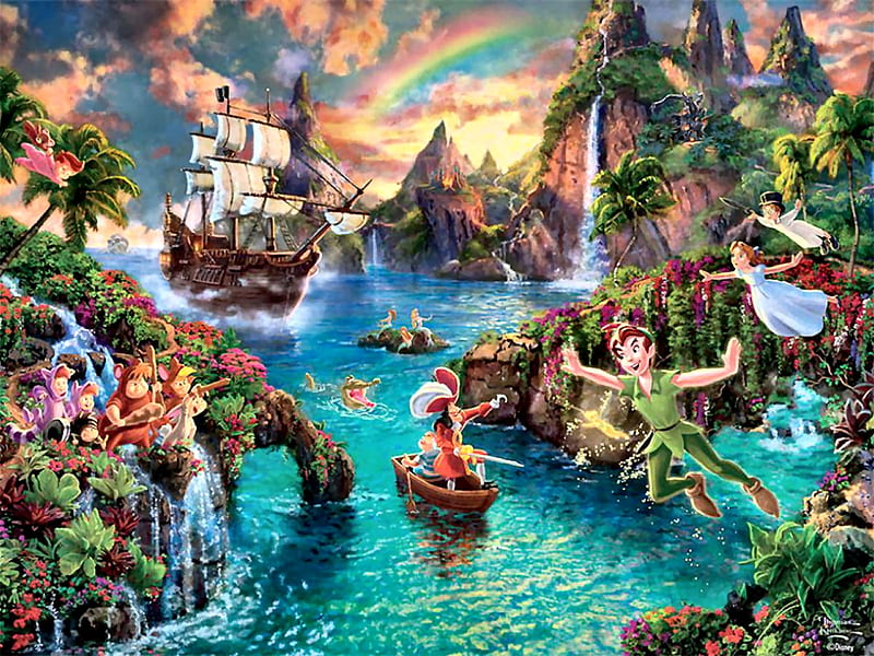 Peter Pan's Neverland F, art, Disney, Peter Pan, neverland, bonito,  illustration, HD wallpaper | Peakpx