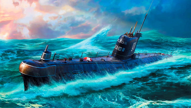 Warships, Submarine, Artistic, Warship, HD wallpaper