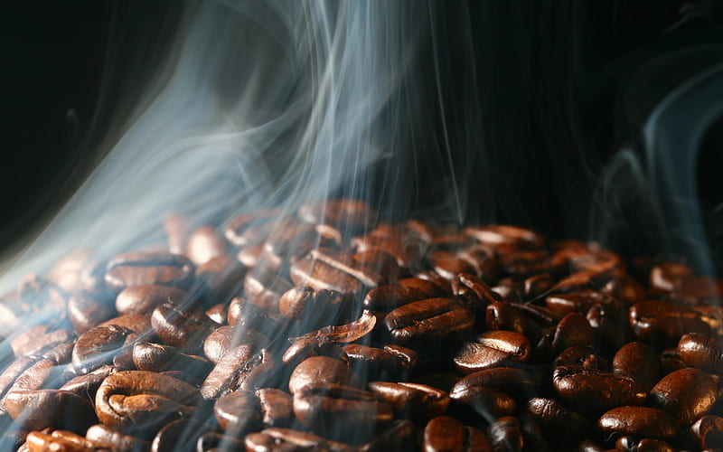 The Flavor, graphy, coffee, beans, flavor, black, aroma, abstract, HD wallpaper