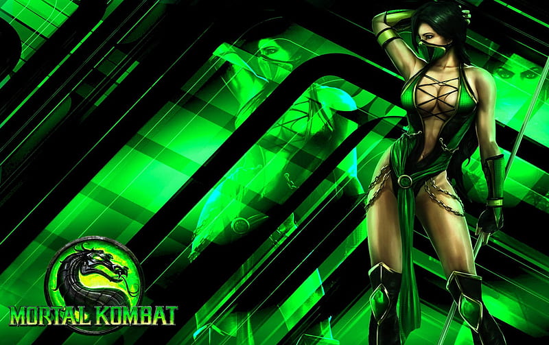 Jade, game, mortal, kombat, green, HD wallpaper