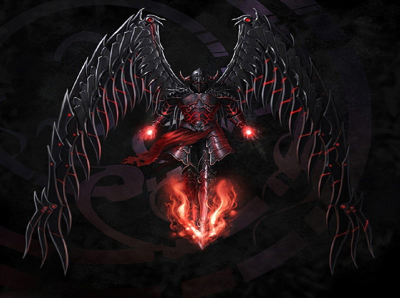 Dark Angel In Armour, fantasy, magic, angel, armour, HD wallpaper