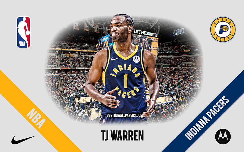 TJ Warren, Indiana Pacers, American Basketball Player, NBA, portrait, USA, basketball, Bankers Life Fieldhouse, Indiana Pacers logo, HD wallpaper