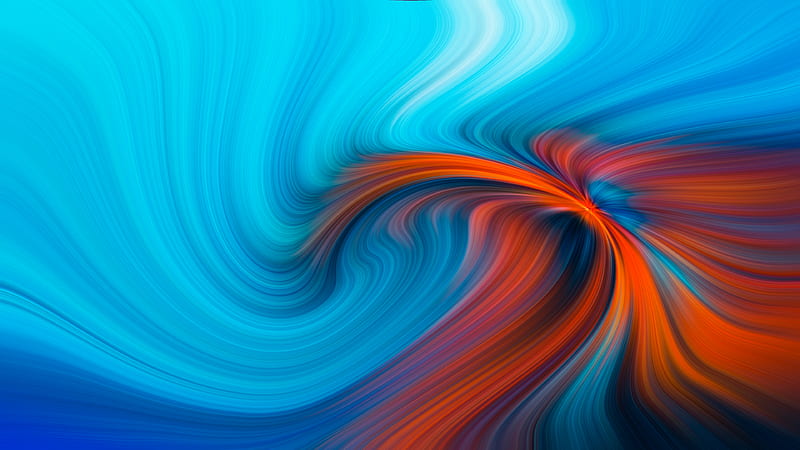 Blue Orange Hole , abstract, digital-art, HD wallpaper