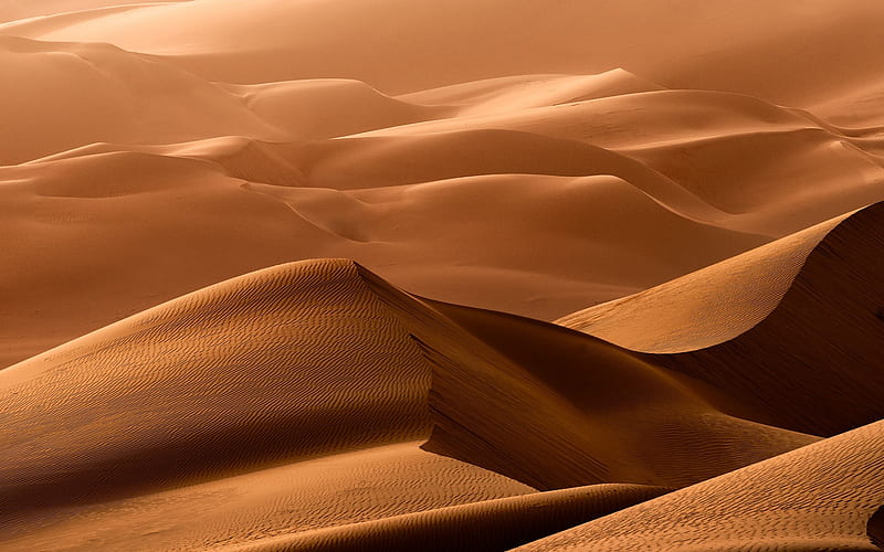 desert, sunset, sand dunes, sand, Africa, sand sea, HD wallpaper