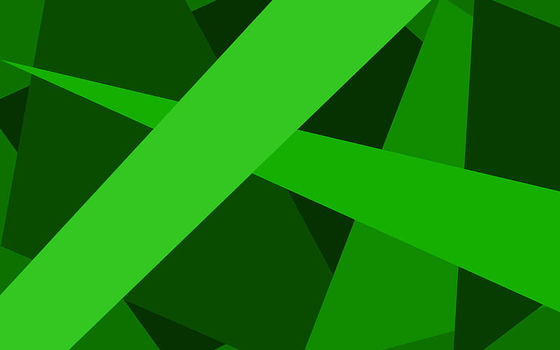green lines, artwork, material design, geometric shapes, green backgrounds, geometric art, creative, background with lines, HD wallpaper