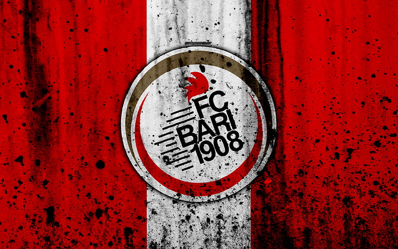 Bari grunge, Serie B, football, Italy, new logo, soccer, FC Bari, stone texture, football club, Bari FC, HD wallpaper