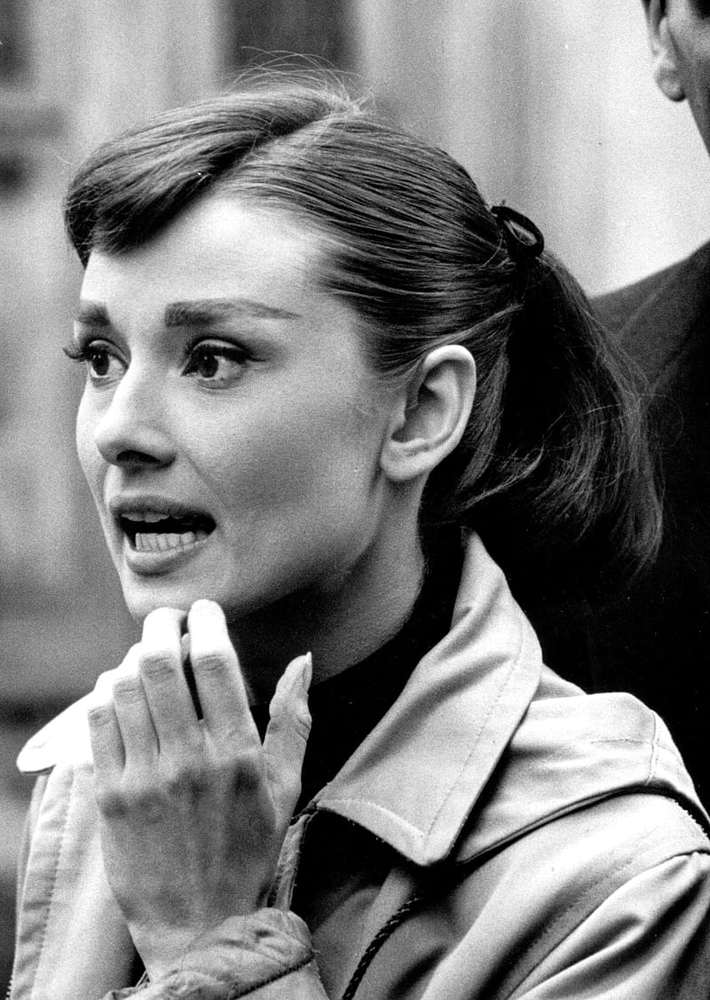 Audrey Hepburn, monochrome, women, actress, HD phone wallpaper